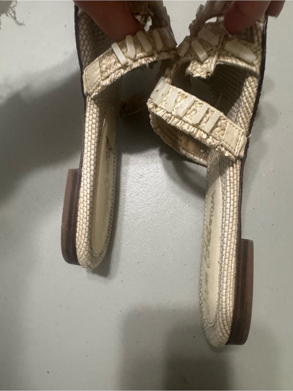 Sam Edelman Cream Beaded Braided Slide Sandals - Picture 4 of 4